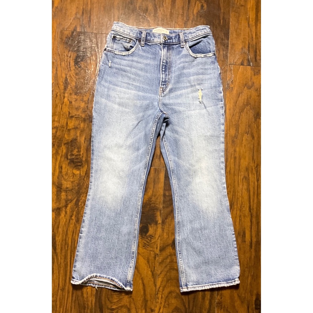 Abercrombie & Fitch The Kick Flare Ultra High Rise Distressed Jeans 4S